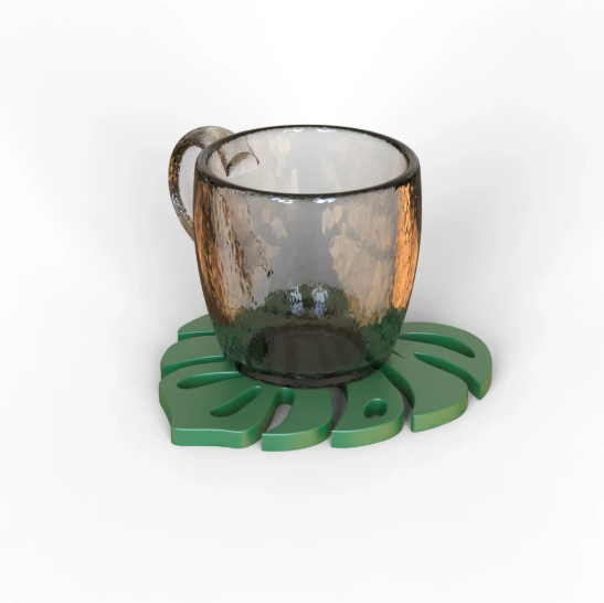 Base para Copos Folha Monstera | Impressão 3D Premium